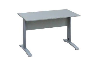 EPK 27 - 12 stůl kancelářský, kovová podnož stříbrná, deska 25 mm, široký 1200 mm, šedá